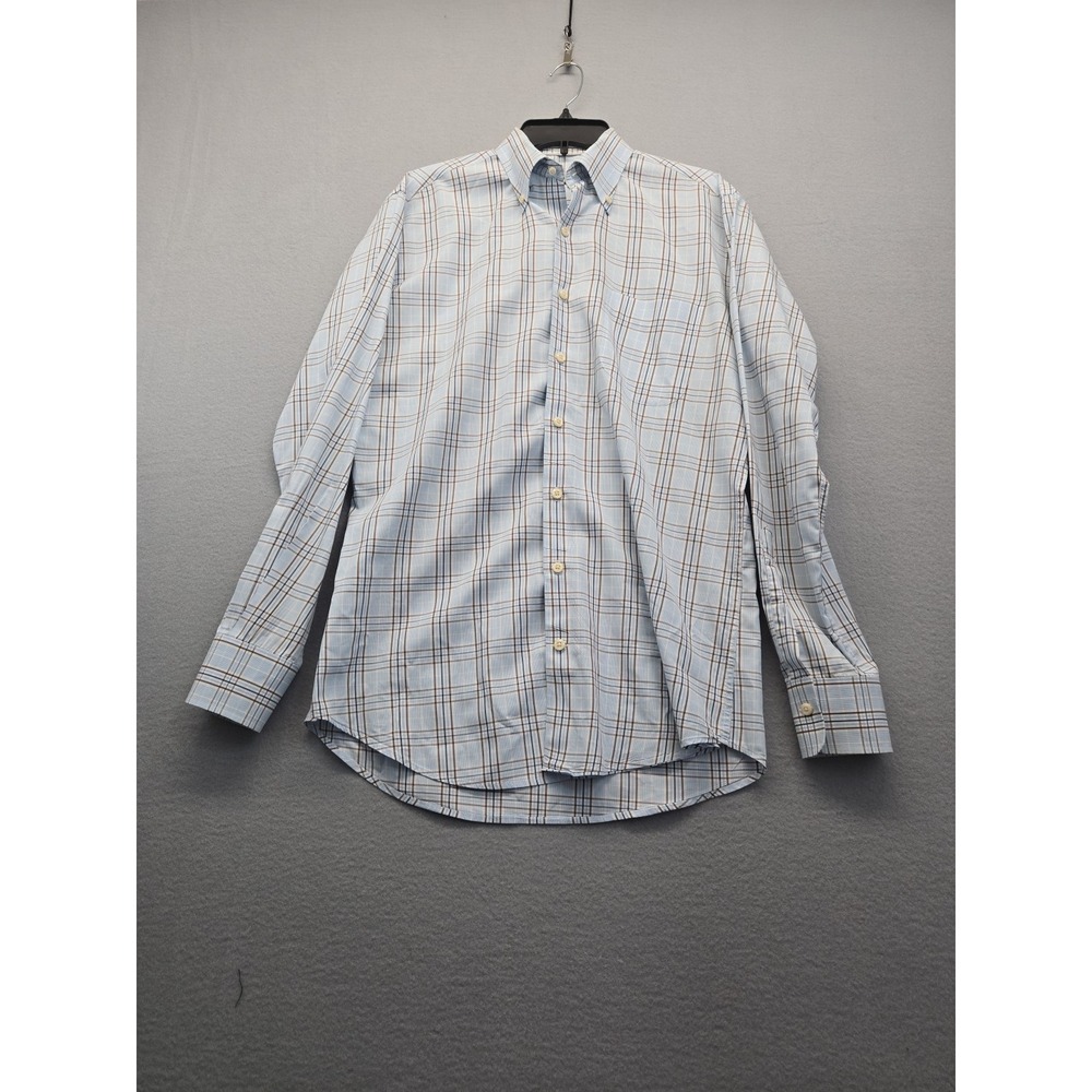 Peter Millar Shirt‎ Mens Medium Long Sleeve Button Up Lightweight Plaid Casual - Picture 2 of 8